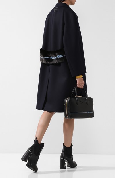 Однотонное пальто с меховой отделкой PRADA, арт. P689HP-1R7J-F0AI7, фото 2