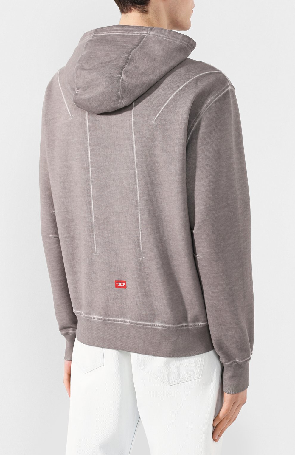 Мужской серый хлопковое худи diesel red tag x a-cold-wall* DIESEL