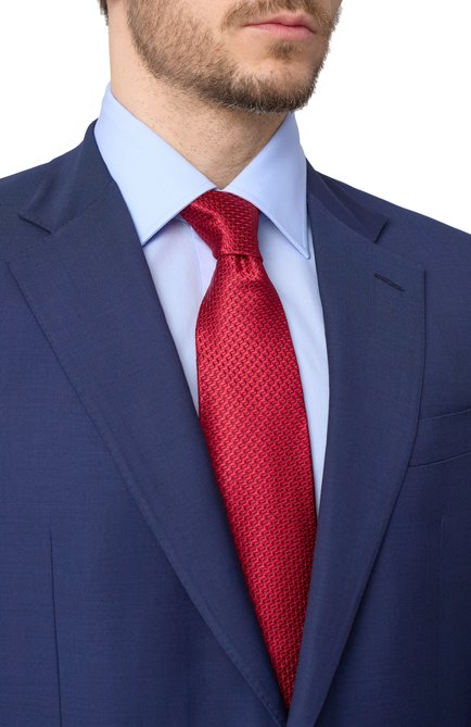 Мужской шелковый галстук KITON красного цвета, арт. UCRVKLC03L1206 | Фото 2 (Нос: Не проставлено; Материал: Текстиль, Шелк; Материал сплава: Проставлено)