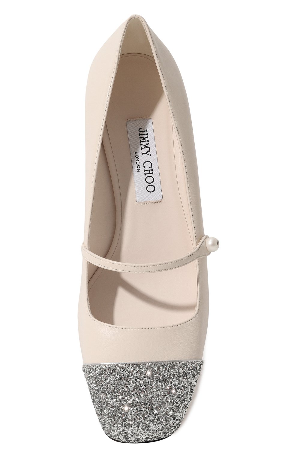 Комбинированные туфли elisa 45 JIMMY CHOO кремового цвета по цене 69950 руб., арт. ELISA 45/PJE, фото 6 Комбинированные туфли elisa 45 JIMMY CHOO, арт. ELISA 45/PJE, фото 6