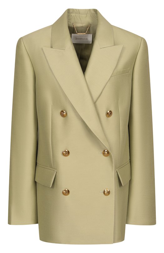 Жакет из шерсти и шелка Zimmermann 7010JC261 Зелёный 7010JC261