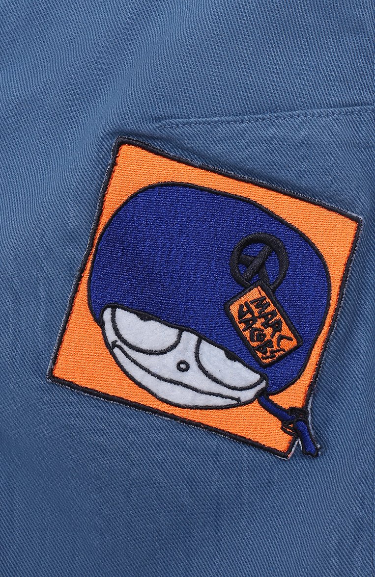 Детские хлопковые шорты MARC JACOBS (THE) голубого цвета, арт. W24193/6A-12A | Фото 3 (Материал внешний: Хлопок; Статус проверки: Проверено, Проверена категория; Мальчики Кросс-КТ: Шорты-одежда; Нос: Не проставлено)
