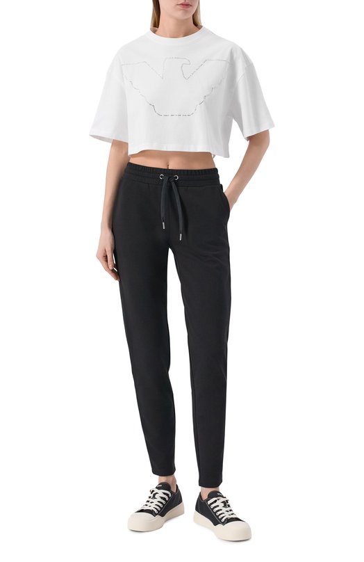 Хлопковая футболка Emporio Armani EW000897/AF12573 Белый  EW000897/AF12573 Фото 2