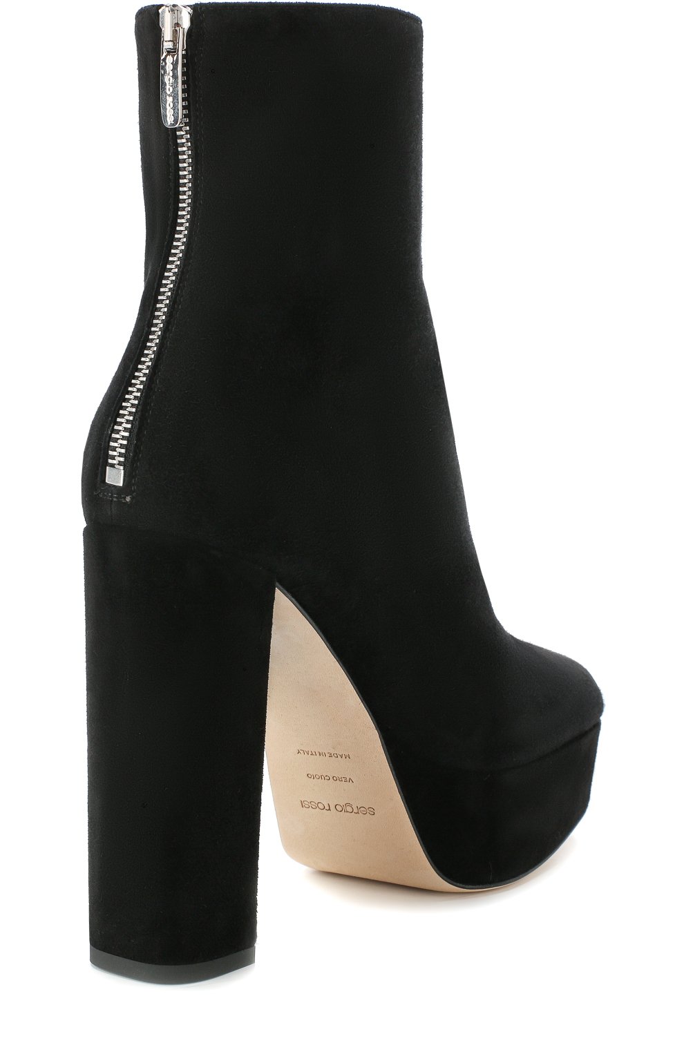 Замшевые ботильоны на устойчивом каблуке и платформе SERGIO ROSSI, арт. A81810-MCAZ01, фото 4