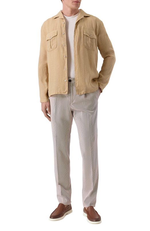 Хлопковые брюки Slowear 1T0078/60300 Бежевый  1T0078/60300 Фото 2