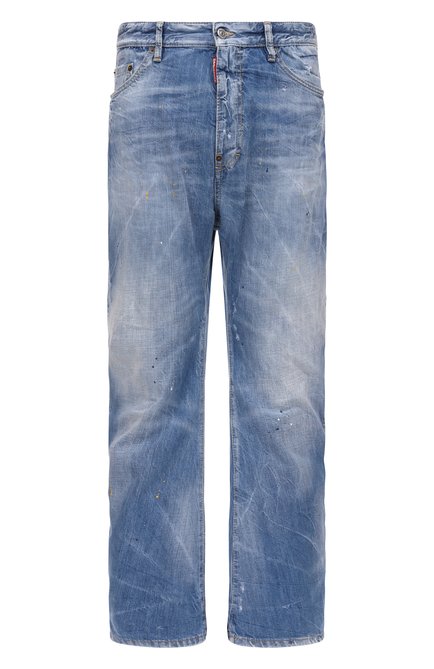 Мужские джинсы DSQUARED2 синего цвета, арт. S71LB1586/S30309 | Фото 1 (Материал внешний: Хлопок; Материал сплава: Проставлено; Длина (брюки, джинсы): Стандартные; Драгоценные камни: Проставлено)