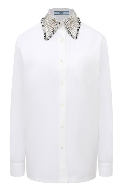 Женская хлопковая рубашка PRADA, арт. P498ER-1YK3-F0009-211