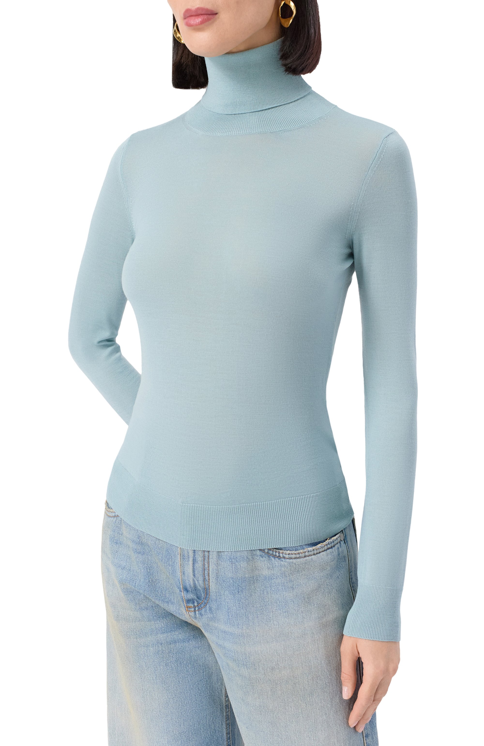 Шерстяная водолазка MVST светло-зеленого цвета по цене 128000 руб., арт. M0-M25.1MW.K401/34-48, фото 3 Шерстяная водолазка MVST, арт. M0-M25.1MW.K401/34-48, фото 3