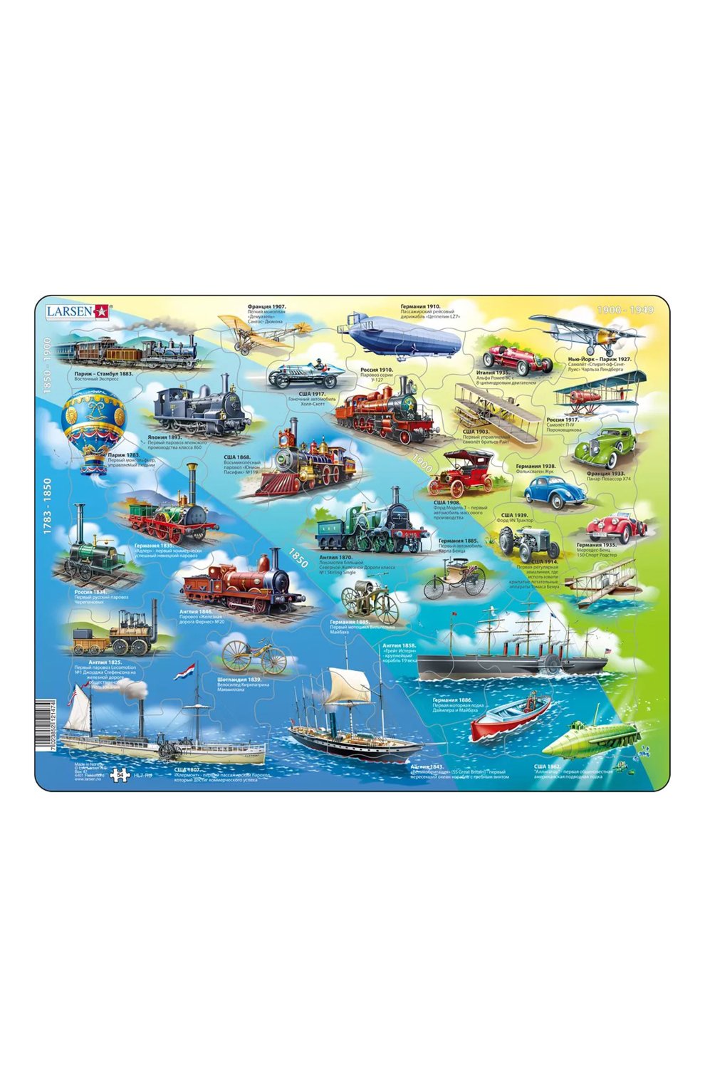 Пазл история транспорта LARSEN, арт. HL7, фото 1