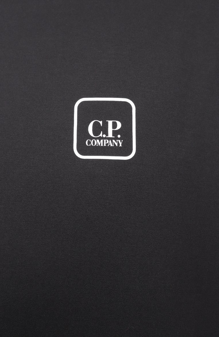Мужская хлопковая футболка C.P. COMPANY черного цвета, арт. 18CLTS049A006370W | Фото 6 (Длина (для топов): Стандартные; Драгоценные камни: Проставлено; Материал внешний: Хлопок; Рукава: Короткие; Материал сплава: Проставлено; Принт: С принтом; Стили: Кэжуэл; Кросс-КТ: Джерси; Мужское Кросс-КТ: Футболка-одежда)