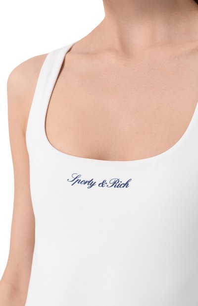 Платье SPORTY AND RICH белого цвета по цене 32900 руб., арт. DR00975326WH01, фото 4 Платье SPORTY AND RICH, арт. DR00975326WH01, фото 4