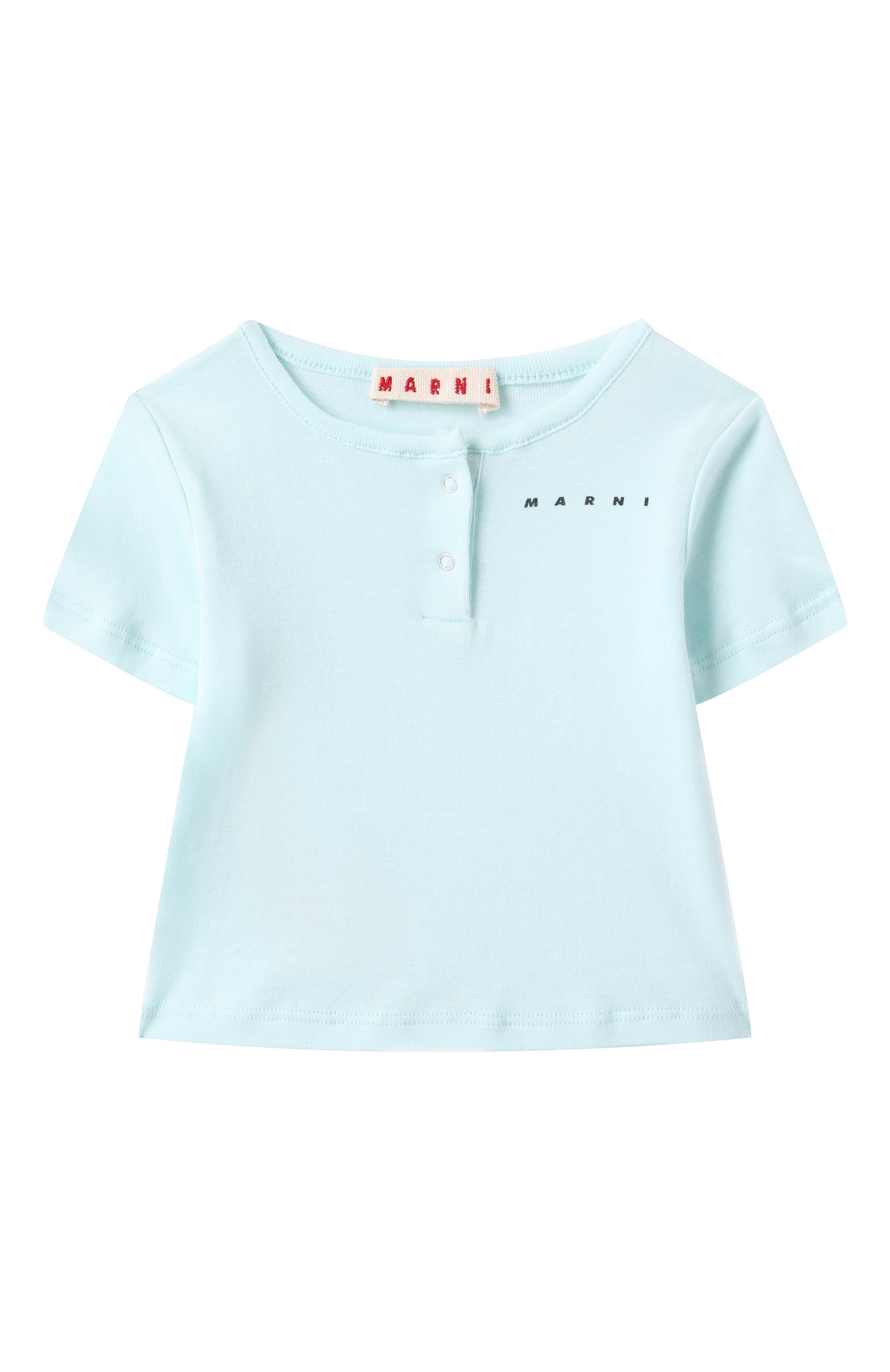 Комплект из футболки и шорт MARNI голубого цвета по цене 11500 руб., арт. M01442/M00UL, фото 2 Комплект из футболки и шорт MARNI, арт. M01442/M00UL, фото 2