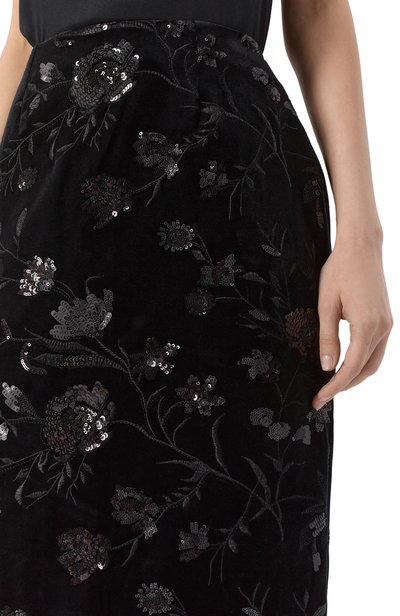 Бархатная юбка с отделкой пайетками ELIE SAAB, арт. SK370NP26/VLE02, фото 5