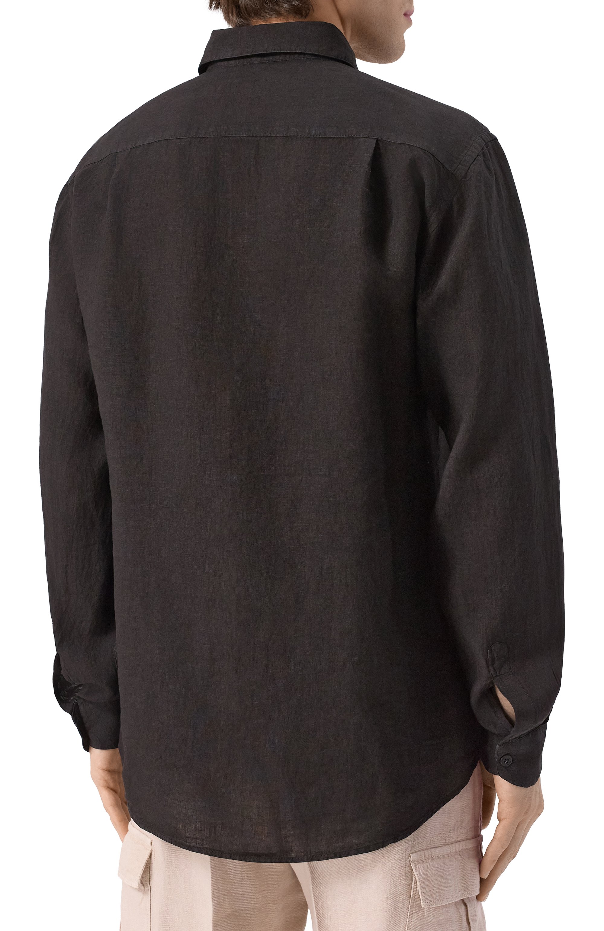 Льняная рубашка INLINUM черного цвета по цене 26350 руб., арт. VALENTIN0_21, фото 4 Льняная рубашка INLINUM, арт. VALENTIN0_21, фото 4