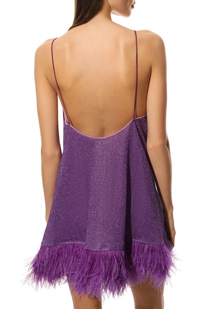 Платье с отделкой перьями OSEREE, арт. LDF213/LUREX/VI0LET, фото 4