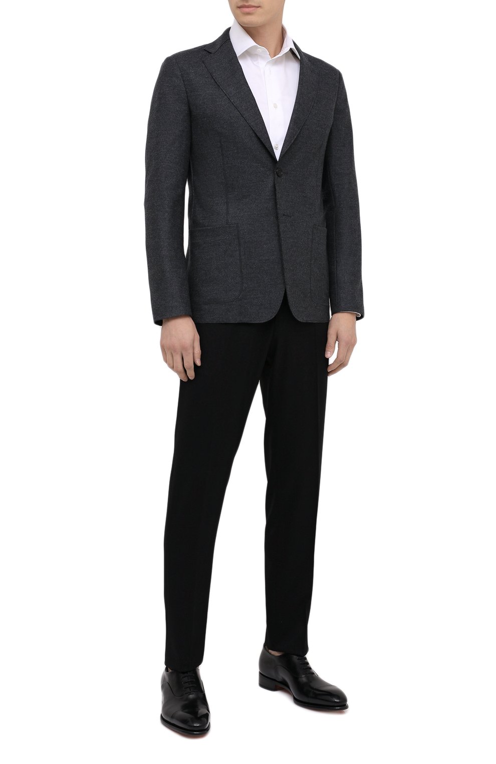 Шерстяной пиджак GIORGIO ARMANI темно-серого цвета по цене 161500 руб., арт. 0WGGG0GS/T01VX, фото 2 Шерстяной пиджак GIORGIO ARMANI, арт. 0WGGG0GS/T01VX, фото 2