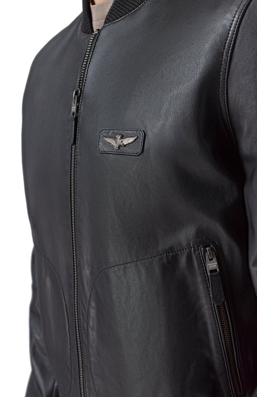 Кожаный бомбер Aeronautica Militare PN5053UPL00320 Чёрный  PN5053UPL00320 Фото 5