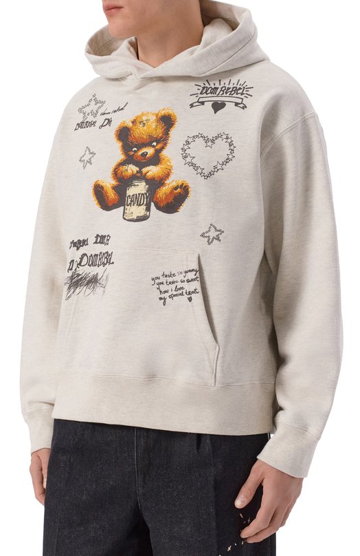 Хлопковое худи DOMREBEL M TREATS/PULL0VER H00DIE Бежевый  M TREATS/PULL0VER H00DIE Фото 3