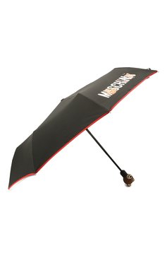 Женский складной зонт MOSCHINO черного цвета, арт. 8031-0PENCL0SE | Фото 2 (Материал: Металл, Текстиль, Синтетический материал; Региональные ограничения белый список (Axapta Mercury): RU; Нос: Не проставлено; Материал сплава: Проставлено)