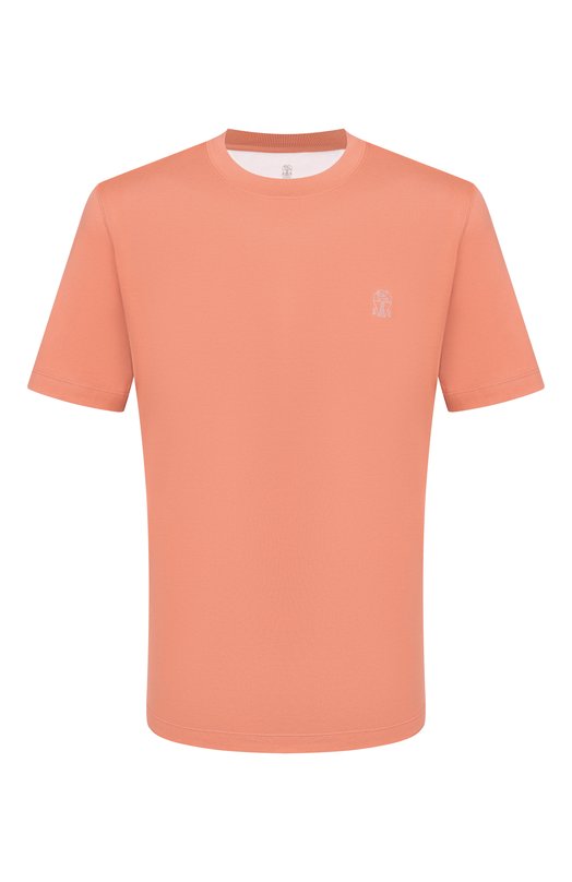 Хлопковая футболка Brunello Cucinelli M0B138440 Розовый M0B138440