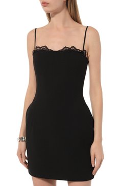 Женское платье THE NEW ARRIVALS ILKYAZ OZEL черного цвета, арт. NA01LN0295A | Фото 3 (Драгоценные камни: Проставлено; Материал внешний: Синтетический материал; Материал сплава: Проставлено; Длина Ж (юбки, платья, шорты): Мини; Женское Кросс-КТ: Платье-одежда; Случай: Коктейльный; Стили: Романтичный; Рукава: Без рукавов)