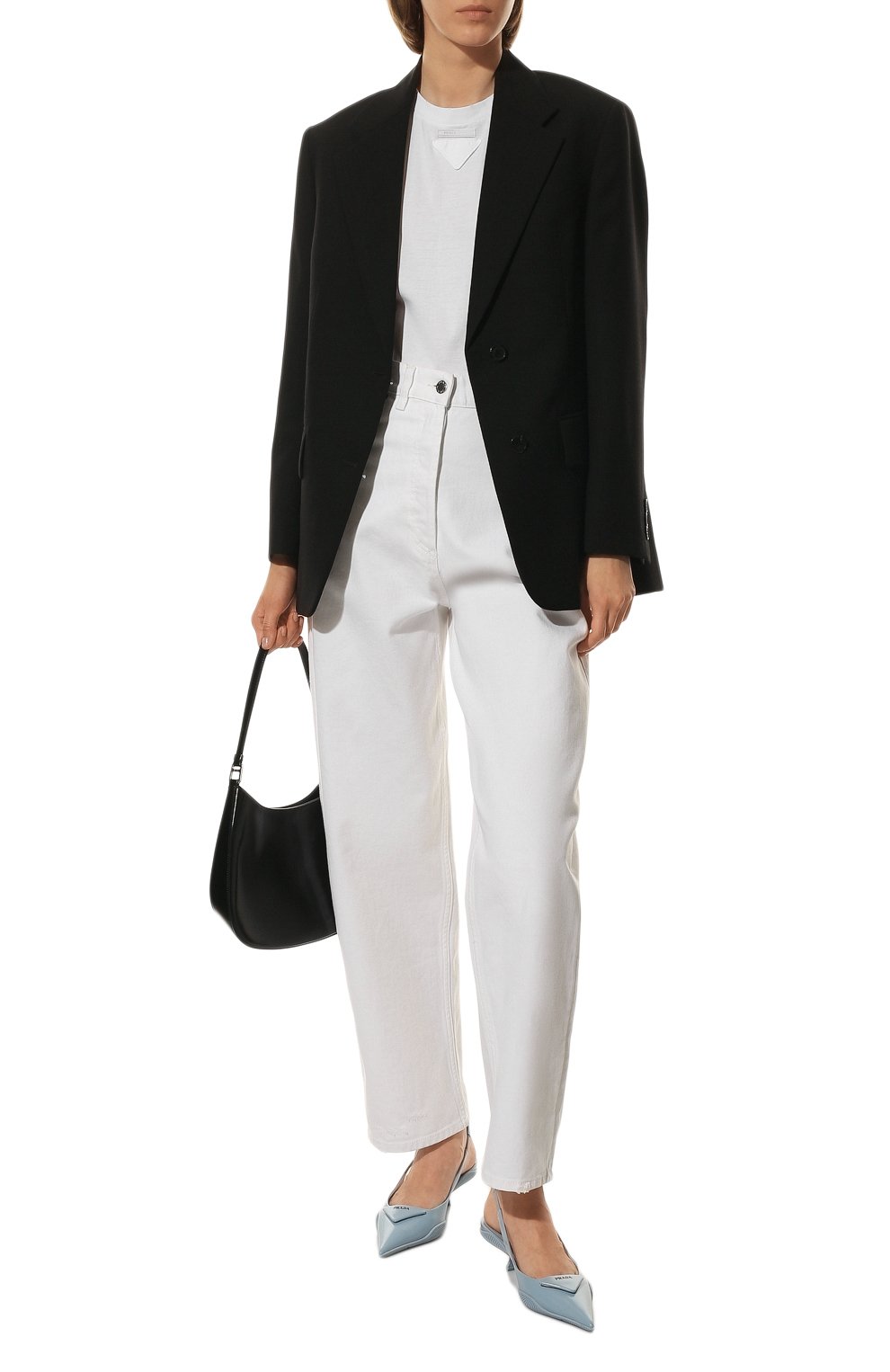 Хлопковая футболка PRADA, арт. 3556A-1Y98-F0009-212, фото 2