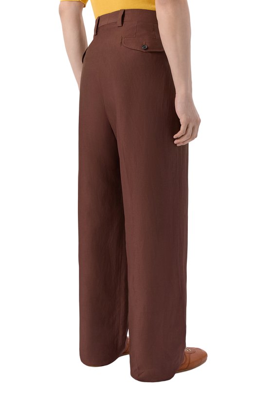 Брюки из вискозы и льна Laneus S6LAMAPA085 Коричневый  S6LAMAPA085 Фото 4