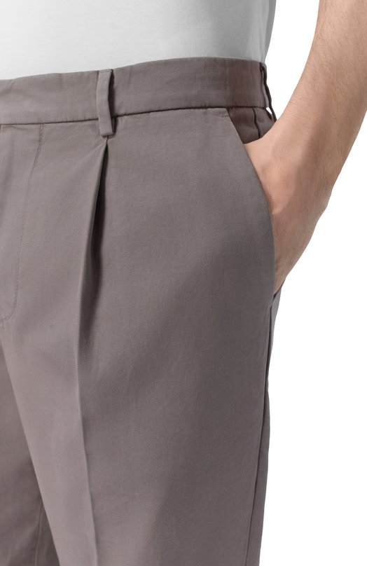 Хлопковые брюки Brunello Cucinelli M252DE1450 Серый  M252DE1450 Фото 5
