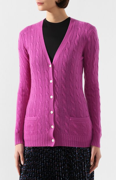 Кашемировый кардиган POLO RALPH LAUREN фуксия цвета по цене 43150 руб., арт. 211781975, фото 3 Кашемировый кардиган POLO RALPH LAUREN, арт. 211781975, фото 3