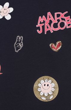 Детское мини-платье MARC JACOBS (THE) синего цвета, арт. W12267/6A-12A | Фото 3 (Рукава: Короткие; Материал внешний: Синтетический материал, Хлопок, Вискоза; Материал подклада: Синтетический материал, Хлопок; Случай: Повседневный; Девочки Кросс-КТ: Платье-одежда; Статус проверки: Проверена категория; Материал сплава: Проставлено; Драгоценные камни: Проставлено; Ростовка одежда: 5 лет | 110 см, 7 лет | 122 см, 9 лет | 134 см, 12 лет | 152 см)