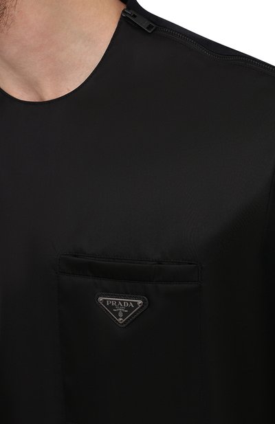 Комбинированная футболка PRADA, арт. UJN722-1YHF-F0806-202, фото 5