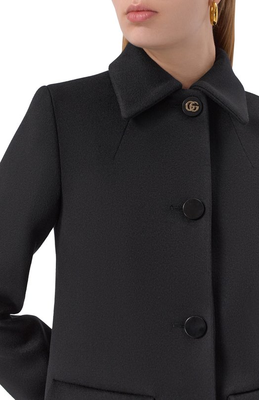 Шерстяное полупальто Gucci 835575/ZHW03 Чёрный  835575/ZHW03 Фото 5