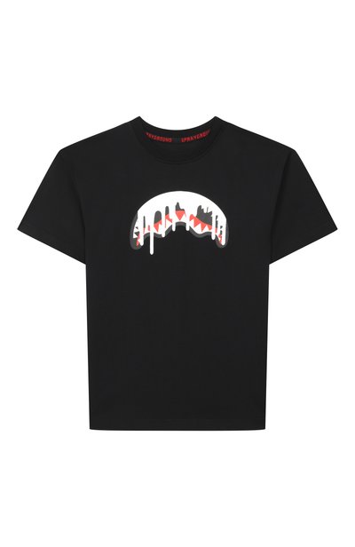 Хлопковая футболка SPRAYGROUND, арт. SPY1575BLK/SILVER DRIP 0VER T-SHIRT BLACK