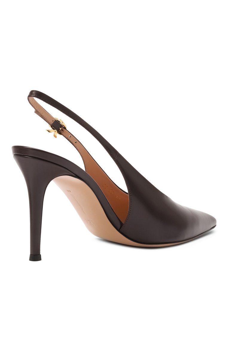 Женские кожаные туфли robbie sling 85 GIANVITO ROSSI темно-бордового цвета, арт. G95461.85RIC.T0KB0UR | Фото 5 (Каблук высота: Высокий; Материал внешний: Натуральная кожа; Материал внутренний: Натуральная кожа; Подошва: Плоская; Каблук тип: Шпилька; Женское Кросс-КТ: Слингбэки)