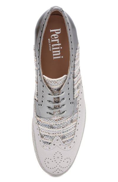 Комбинированные броги PERTINI серого цвета по цене 26350 руб., арт. 191W14794D7, фото 5 Комбинированные броги PERTINI, арт. 191W14794D7, фото 5