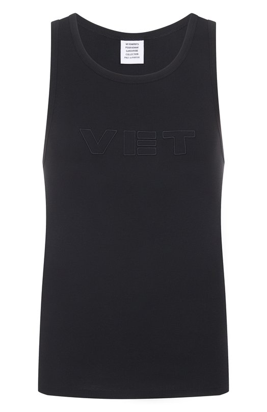 Хлопковая майка VETEMENTS MH76TT220B Чёрный MH76TT220B