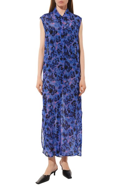 Платье из вискозы DRIES VAN NOTEN синего цвета по цене 79950 руб., арт. 231-011036-6268, фото 3 Платье из вискозы DRIES VAN NOTEN, арт. 231-011036-6268, фото 3