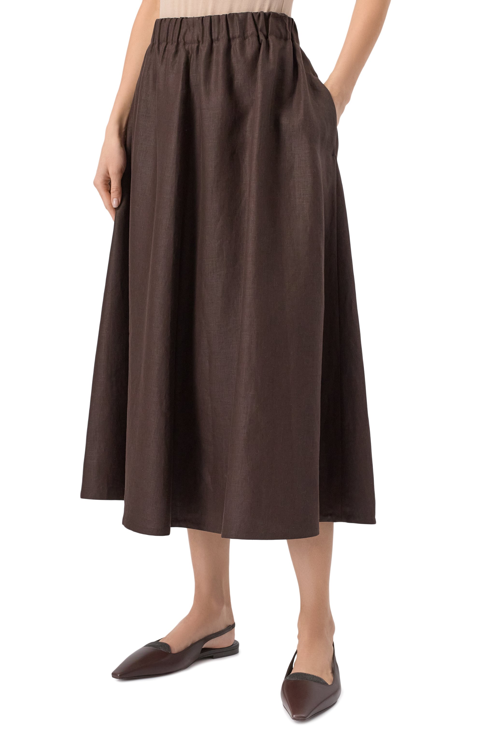 Льняная юбка BRUNELLO CUCINELLI, арт. ML142G3767, фото 3