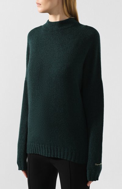 Шерстяной пуловер EMPORIO ARMANI зеленого цвета по цене 44200 руб., арт. 6G2MWA/2M32Z, фото 3 Шерстяной пуловер EMPORIO ARMANI, арт. 6G2MWA/2M32Z, фото 3