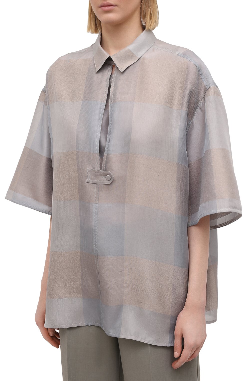 Шелковая блузка GIORGIO ARMANI бежевого цвета по цене 143500 руб., арт. 1SHCCZ35/TZ811, фото 3 Шелковая блузка GIORGIO ARMANI, арт. 1SHCCZ35/TZ811, фото 3
