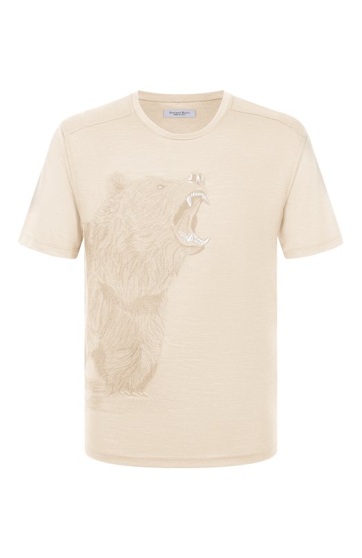 Шерстяная футболка Stefano Ricci MNH5204440/WV Кремовый MNH5204440/WV