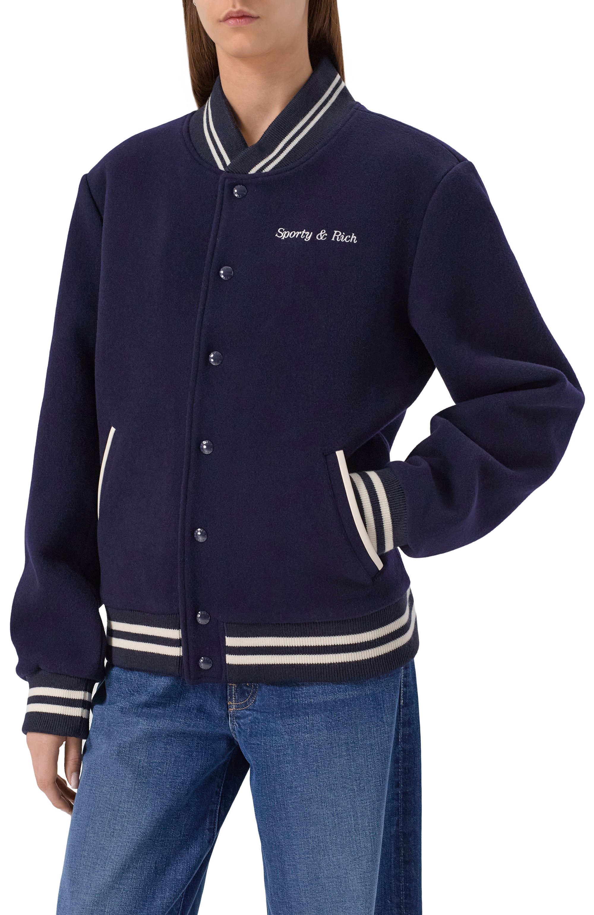 Шерстяной бомбер sporty & rich x hotel du cap-eden-roc SPORTY AND RICH, арт. 0W03160666BL106, фото 3