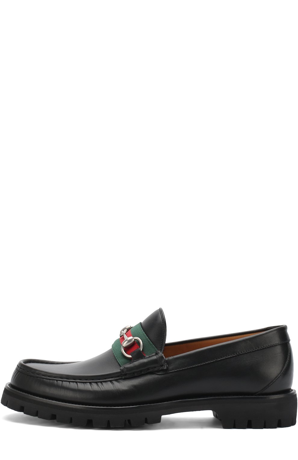 Кожаные лоферы web  с пряжкой-трензелем GUCCI, арт. 496246/ARPA0, фото 3