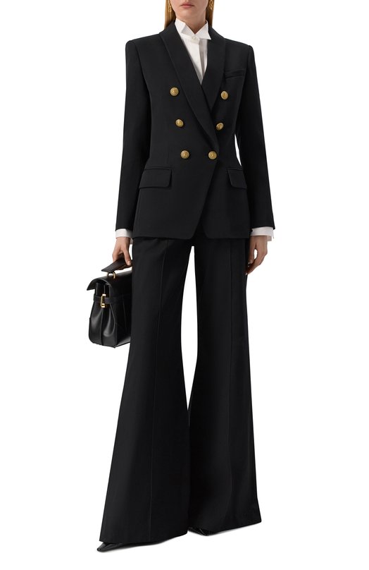 Шерстяной жакет Balmain CF1SH020/WC09 Чёрный  CF1SH020/WC09 Фото 2