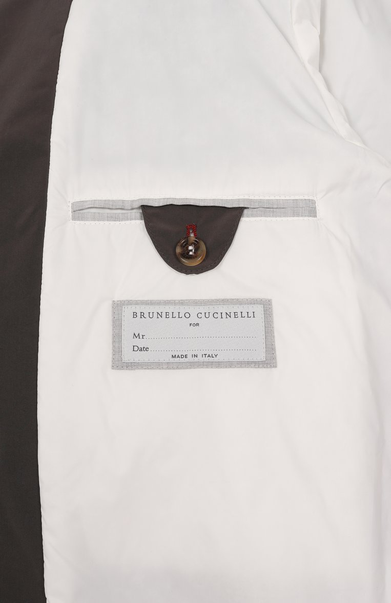 Мужской бомбер BRUNELLO CUCINELLI хаки цвета, арт. MD4796513 | Фото 7 (Длина (верхняя одежда): Короткие; Материал подклада: Синтетический материал; Рукава: Длинные; Кросс-КТ: Легкие, бомбер; Принт: Без принта; Стили: Кэжуэл; Материа�л внешний: Синтетический материал; Детали: Без декора; Автоматизация состава: Проставлено; Автоматизация ТО: Проставлено; Размерность: Идёт в размер)