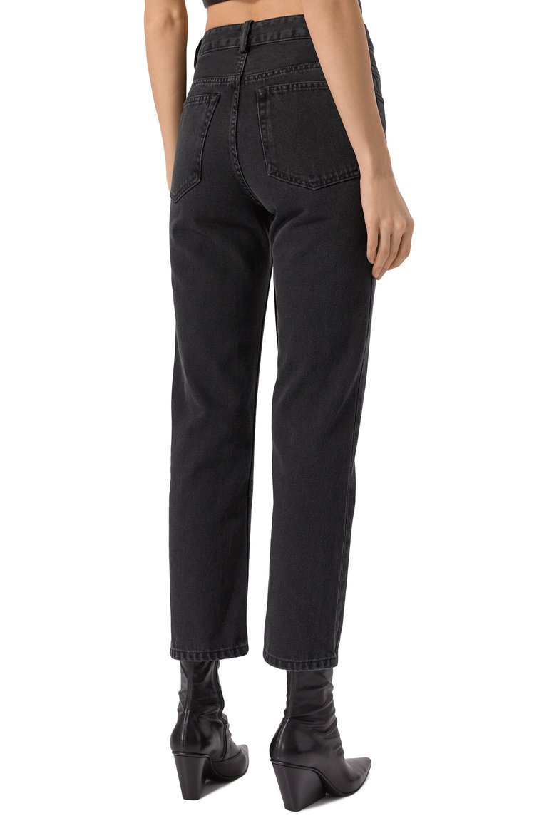 Женские джинсы ANN DEMEULEMEESTER темно-серого цвета, арт. B0011430/FA039 | Фото 4 (Драгоценные камни: Проставлено; Материал сплава: Проставлено; Материал внешний: Деним, Хлопок; Длина (брюки, джинсы): Укороченные; Силуэт Ж (брюки и джинсы): Прямые; Стили: Гранж; Кросс-КТ: Деним)