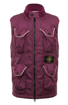 Мужской жилет STONE ISLAND фиолетового цвета, арт. 7515G0224 | Фото 1 (Мужское Кросс-КТ: жилеты-тонкие; Материал внешний: Синтетический материал; Стили: Гранж; Материал сплава: Проставлено; Материал подклада: Синтетический материал; Драгоценные камни: Проставлено; Длина (верхняя одежда): Коротки�е)