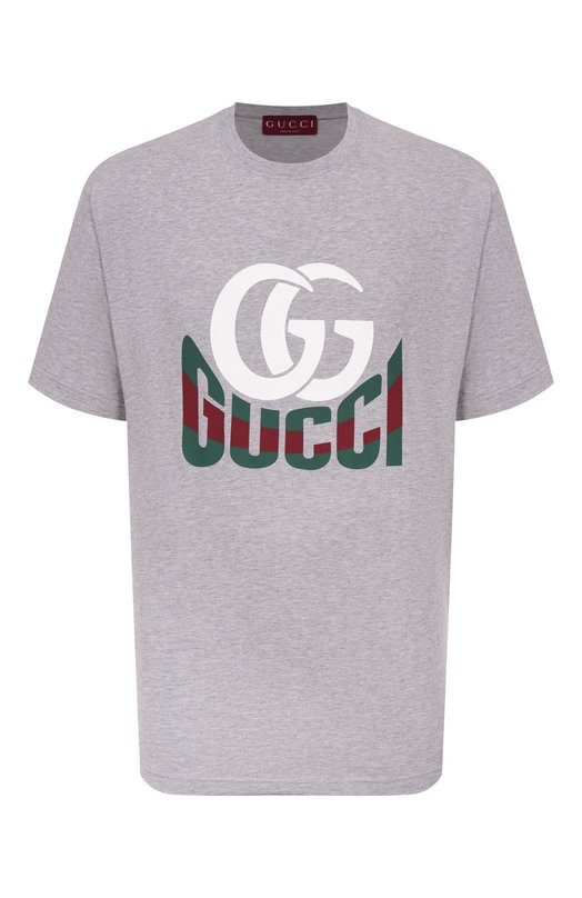 Хлопковая футболка Gucci 796395/XJGQ7 Серый 796395/XJGQ7