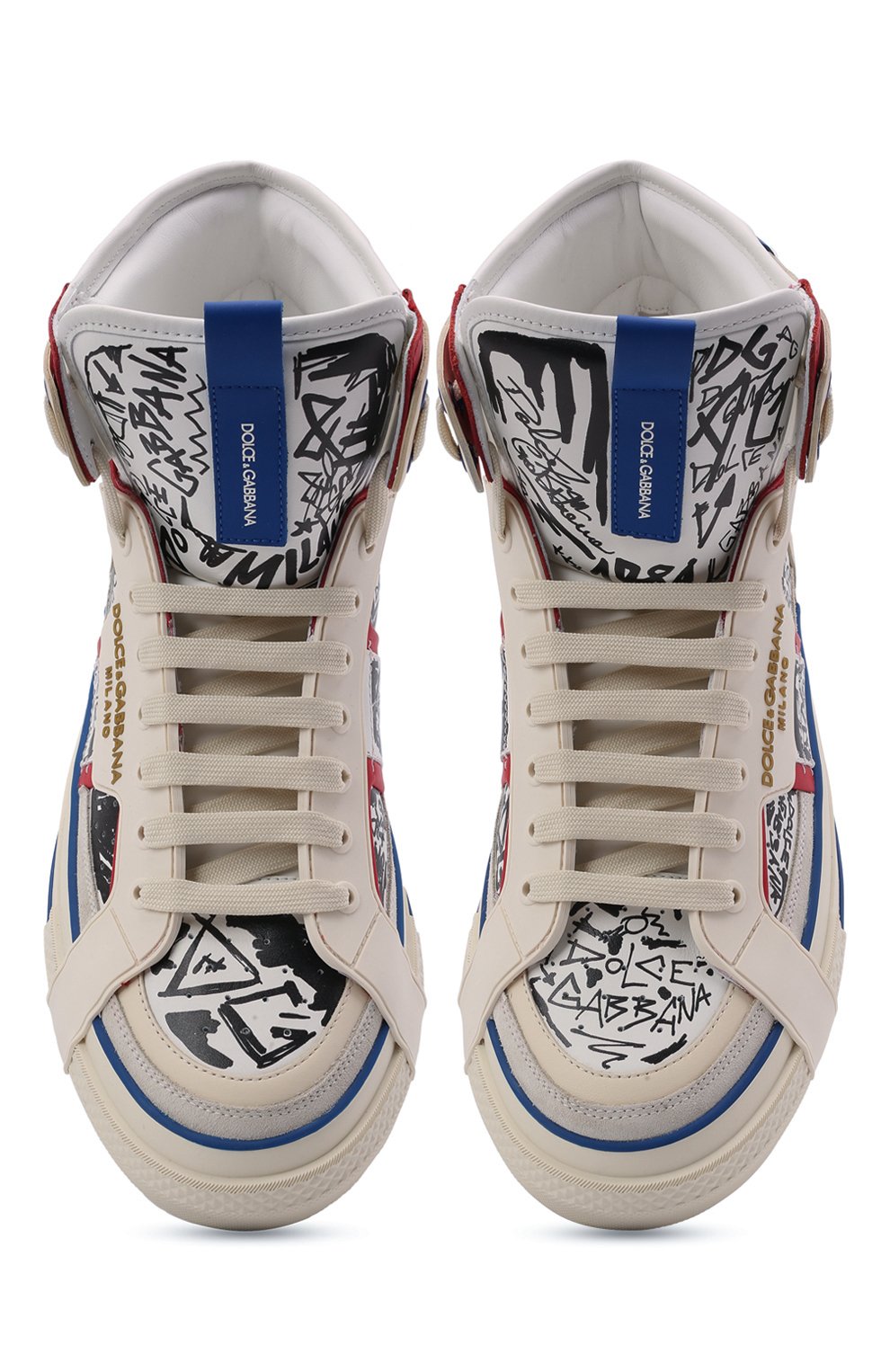 Кожаные кеды custom 2.zero DOLCE & GABBANA белого цвета по цене 112500 руб., арт. CS1870/A0806, фото 5 Кожаные кеды custom 2.zero DOLCE & GABBANA, арт. CS1870/A0806, фото 5