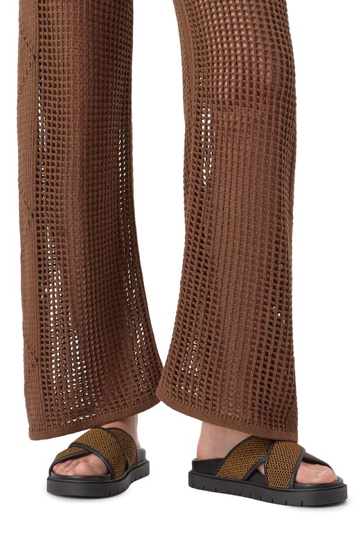 Текстильные шлепанцы Party Max Mara PARTY 2516521039 Коричневый  PARTY 2516521039 Фото 3